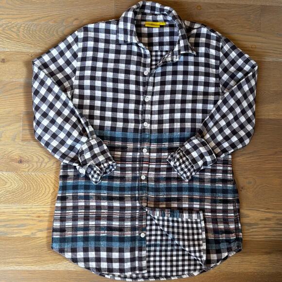 Roberta Roller Rabbit Selma Border Zoo Button Down Shirt Check Mens Size Small - Picture 1 of 7